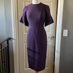 ROLAND MOURET for Saks Fifth Avenue purple wool dress